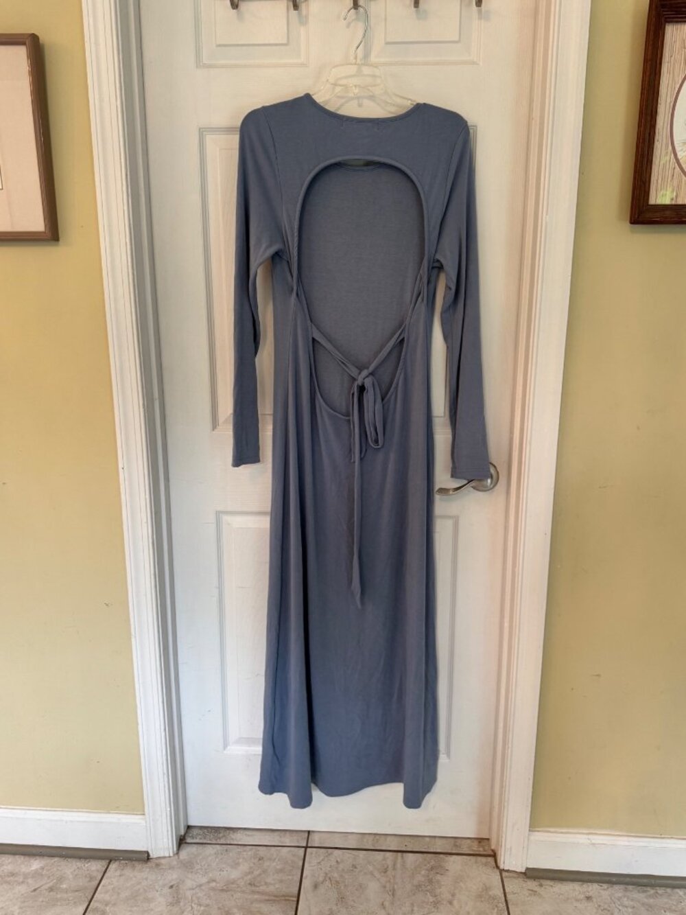 Free People Beach Aubre Open-Back Essential Maxi Dress Long Sleeve Stretch Large - Picture 6 of 11